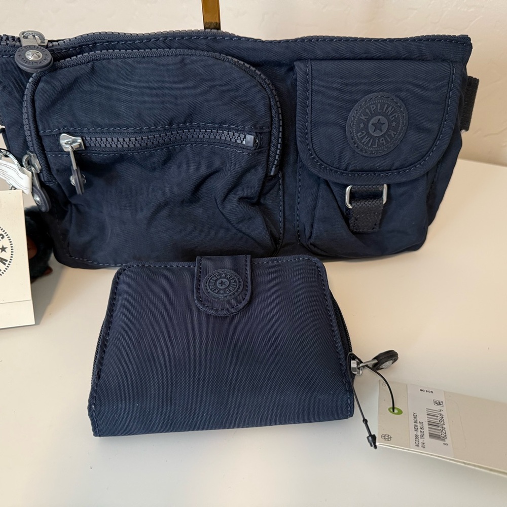 BNWT Kipling Navy Crossbody Bag and Wallet Set